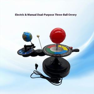 Strumento didattico manuale elettrico modello <span class=keywords><strong>luna</strong></span> sole terra che corre globo a tre sfere per studenti di notte di giorno in plastica - Product Image 6
