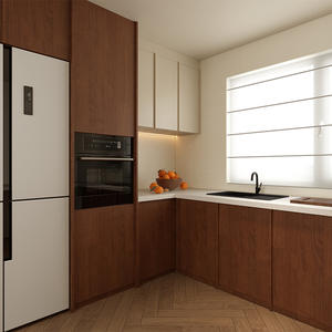 Muebles de Cocina de Estilo Chino, Madera Sólida OSB de 18MM, Encimera de Cuarzo Fácil de Limpiar, Armarios de Almacenamiento de Pared - Product Image 2