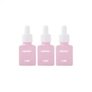 Großhandel leicht rosa mattiert 15 ml getönte tropfflasche kosmetische serum tropfflasche aus glas