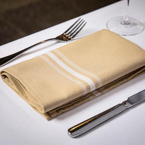 Serviettes <span class=keywords><strong>de</strong></span> bistrot en <span class=keywords><strong>tissu</strong></span> gris 100% polyester personnalisées <span class=keywords><strong>serviette</strong></span> à rayures blanches - Product Image 3