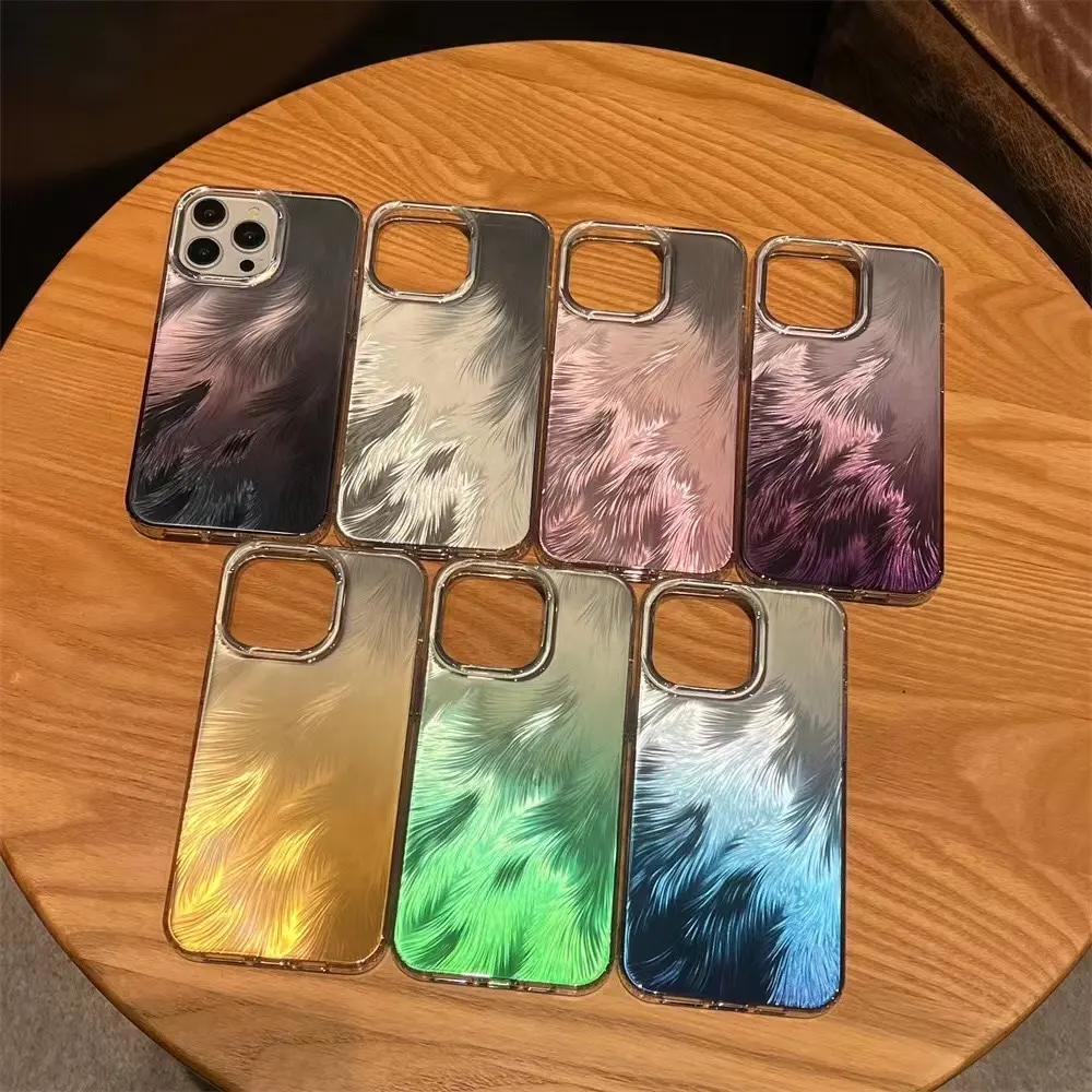 Laser foxtail color-changing phone case for iphone 11-15promax Glitzy all-inclusive Border Drop phone case fashion style