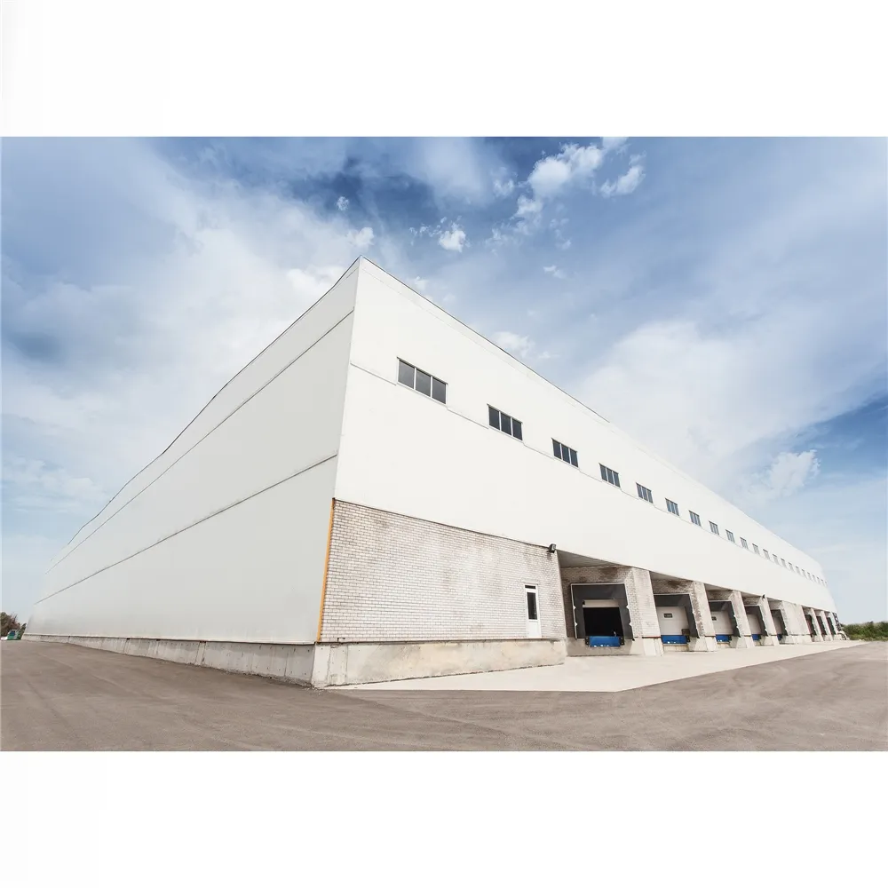 Prefabricated Steel Structure And Prefab Workshop warehouse office building with glass curtain