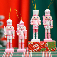 13CM Nordischer Rosa-Weißer Niedlicher Nussknacker Großhandel Kreative Heimdekoration Persönliches Geschenk Weihnachtsdekoration