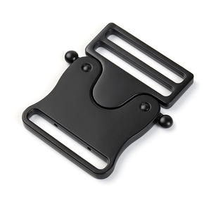 Boucle à double ardillon en alliage de zinc noir réglable pour ceintures, sacs et accessoires - Product Image 1