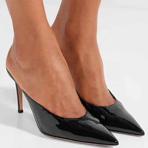 Sandalias de tacón alto fino con estampado de leopardo para mujer, zapatos de vestir de verano con punta en pico, sin cordones, para uso diario, estilo moderno - Product Image 2