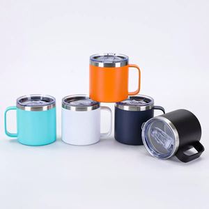 Generic Custom Logo 14oz Insulated Handle Mug Stainless Steel Ice <b>Coffee</b> Cup for Office Daily Drink - Product Image 1