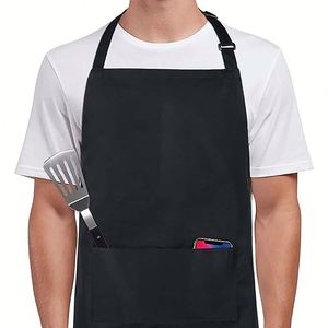 Hot-selling Eco-Friendly Breathable Washable Sleeveless Anti-Fouling Polyester Waist <b>Apron</b> 2 Pockets Custom Logo Restaurant - Product Image 1