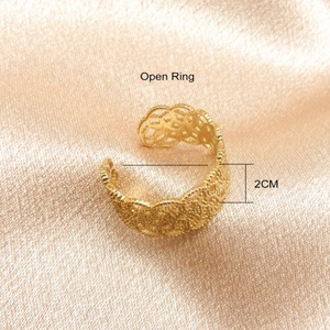 Style coréen japonais personnalisé Ins ouvert à froid principalement en laiton bijoux dentelle anneau creux conception de niche pas de bagues de mode fanées - Product Image 3