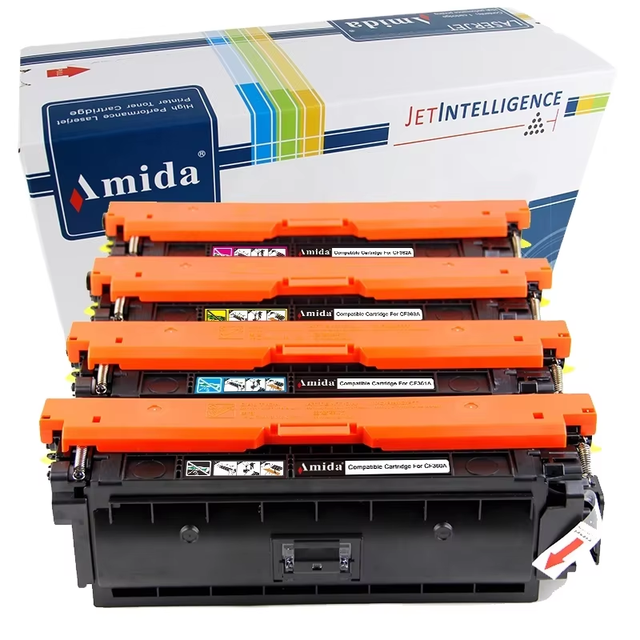 Amida CF450A CF451A CF452A 655A Color Toner Cartridge Compatible 450A 451A 452A 453A for HP---M652/653/681/682 Printer