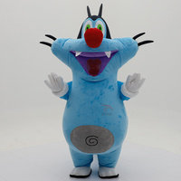 Costume de mascotte gonflable Oggy et les cafards, chat bleu corpulent, pour adulte, pour la publicité