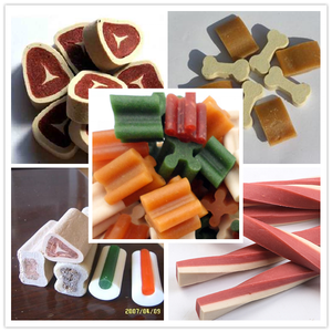 Hoàn toàn tự động Dog Pet xử lý nhai Snack thực phẩm máy đùn đơn hoặc đôi màu Điều kiện Mới với động cơ động cơ PLC - Product Image 5