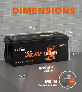 LiTime 24V 100Ah LiFePO4 블루투스 리튬 RV 배터리 팩 해상용 저온 보호 미국 EU AU JP CA 재고 - Product Image 2