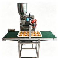Machine de remplissage semi-automatique pour pâtisseries en forme d'étoile, cupcakes, madeleines, biscuits au chocolat, mousses, parfaits, choux et puddings