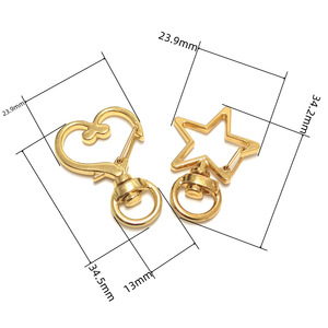 Xoay Kim Loại Trái Tim Sao Thiết Kế Mùa Xuân Snap <span class=keywords><strong>Keychain</strong></span> Clip Sáng Tạo Treo Khóa Vòng Chìa Khóa DIY Móc Khóa Số Lượng Lớn Túi Phụ Kiện - Product Image 2