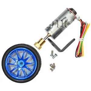 Bringsmart-Kit de JGA25-370B de 12V CC, Motor de engranaje eléctrico con codificador, caja de engranajes para puerta de 12V, bricolaje, Robot, coches, bicicleta eléctrica