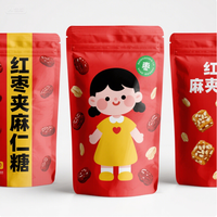 Sachets alimentaires refermables personnalisés en PET PA AL CPP, imprimés, multicolores, durables, pour emballages de snacks et bonbons, en feuille de Mylar