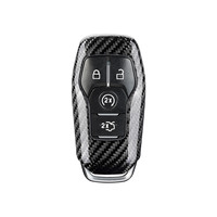 Étuis à clés de voiture pour Ford Explorer Edge Taurus 4 boutons clé en Fiber de carbone housse de clé de voiture accessoires d'intérieur t-carbon Key crive