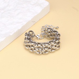 Pulsera de Cadena Gruesa Dorada de Aleación de Zinc, Joyería de Moda Unisex - Product Image 4