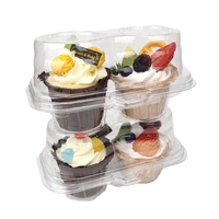 Contenants en plastique transparent pour cupcakes, muffins et gâteaux, emballage blister PET transparent, vente en gros, 1, 2, 4, 6, 12, 24 trous