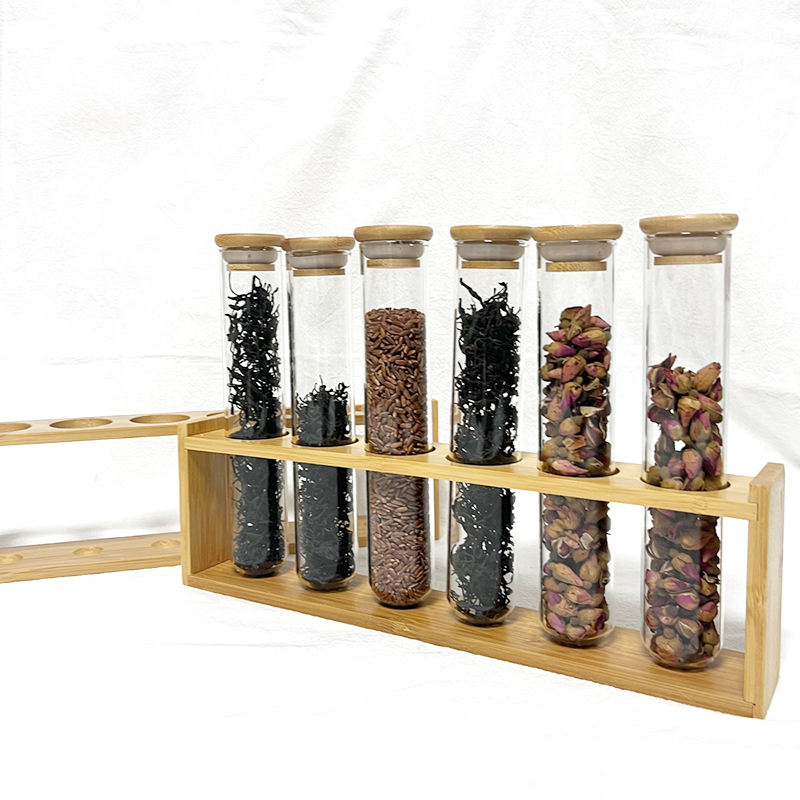 Support Tubes à Essai Feedal - Bois 6 Emplacements - Pour Tubes 10 Ml - Labo Ou Maison