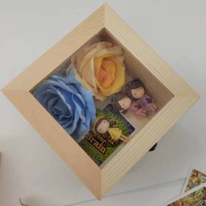 Massivholz Rustikal 8*8 Shadow Box für Erinnerungs stücke Medaillen Hochzeits geschenk DIY Foto Bilder Blume Holz Shadow Box Frame - Product Image 3