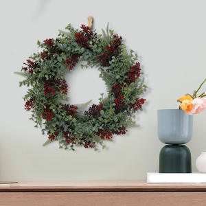 Artificial Boxwood Green Leaves Wreath <b>Door</b> <b>Decoration</b> Artificial Green Boxwood Wreath Artificial Wreath - Product Image 2