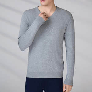 Fabricant de tricots sur mesure, pull en tricot d'automne à manches longues, pull d'hiver à col en V, pull décontracté pour homme - Product Image 3