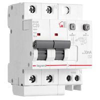 Disjoncteur différentiel Legrand série RXDR 30mA avec protection contre les surcharges et les fuites à la terre pour circuits électriques