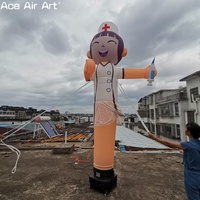 Personnage d'infirmière gonflable personnalisé pour l'hôpital et la publicité médicale en agitant le personnage d'infirmière heureuse danseuse du ciel pour les promotions