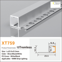 Profilé LED fin en alliage d'aluminium anodisé, personnalisable, à dissipation thermique, éclairage latéral, en promotion, pour bord de rayonnage de centre commercial