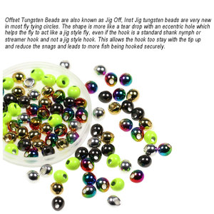Perles en tungstène décalées de 2,3 à 3,8 mm, forme goutte d'eau, perles de jig, matériel de montage de mouches pour la pêche, pour la fabrication de têtes de jig nymphes - Product Image 3