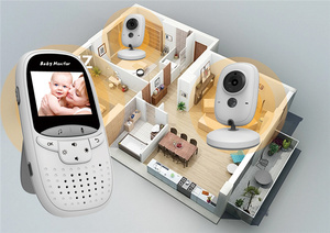 Moniteur vidéo pour bébé sans fil avec caméra numérique, vision nocturne, écran LCD TFT de 2,0 pouces, 8 <span class=keywords><strong>berceuses</strong></span> intégrées - Product Image 3