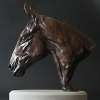 Sculpture de tête de cheval en bronze personnalisable, sculpture animale pour la décoration de parcs en plein air