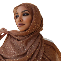 Nouveau hijab musulman pour femmes en viscose, en coton doux, avec des paillettes dorées brillantes, personnalisable en gros, de luxe