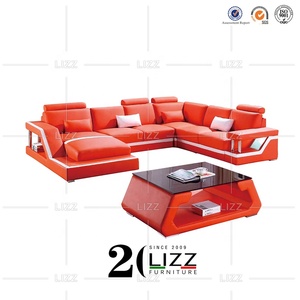 Foshan-sofá seccional en forma de U, <span class=keywords><strong>Muebles</strong></span> de Sala de estar, de cuero, venta al por mayor - Product Image 5
