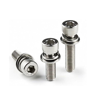 Vis à tête cylindrique Pengchi en acier inoxydable 304 avec rondelle moletée blanche, triple combinaison, système métrique, 10 mm