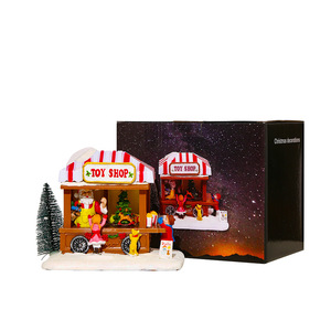 Casa de Navidad creativa, luz Led, Mini resina, vista de nieve, decoración de Casa de Navidad, mesa <span class=keywords><strong>Musical</strong></span>, casa de Navidad luminosa, <span class=keywords><strong>pueblo</strong></span> - Product Image 5