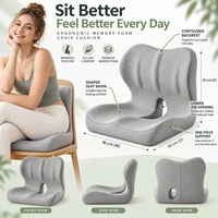 Coussin de siège en mousse à mémoire de forme avec support dorsal intégré, coussin ergonomique pour chaise de bureau, voiture, maison, vente en gros, logo personnalisé OEM