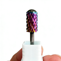 Fournitures professionnelles pour ongles : Embouts de ponceuse à ongles en carbure de tungstène 3XC 4XC 5XC E-File, pour le gel, le vernis, l'élimination des cuticules, finition lisse, couleur violette
