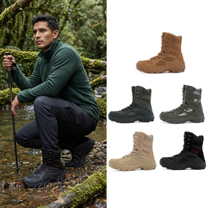 Botas tácticas transpirables de verano TSB33 en camuflaje Woodland/Jungle, color negro, verde, caqui y marrón, botas de desierto en marrón claro, caqui y marrón. - Product Image 1
