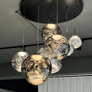 Custom Large Size 10 Lampverlichting Moderne Luxe Handgeblazen Glazen Kogelarmaturen Led Kroonluchter Voor Woonkamer - Product Image 3
