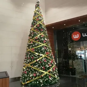 Hot Sale 6-Meter Large Green Metal Construction Modern PVC Christmas Artificial Tree Supplies