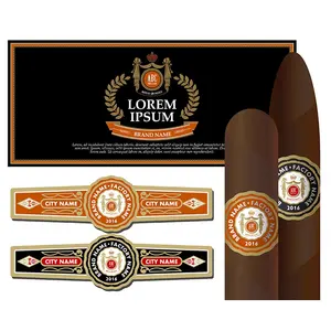 Custom Luxury Gold Stamping Cigar Band Label Embossed Cigar Rings Die Cut Sticker Cigar Label Printing