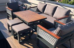 Canapé <span class=keywords><strong>de</strong></span> patio moderne en aluminium <span class=keywords><strong>haut</strong></span> <span class=keywords><strong>de</strong></span> <span class=keywords><strong>gamme</strong></span> <span class=keywords><strong>Mobilier</strong></span> d'extérieur confortable pour la conversation Salon Hôtel Chambre Cour Halls - Product Image 2