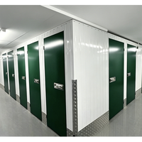 Puerta Batiente Plana de Acero Liso para Almacenamiento, con Cerradura Empotrada Verde y Placa Protectora Reforzada de Diamante, para Almacenamiento Comercial, Escuelas y Almacenes