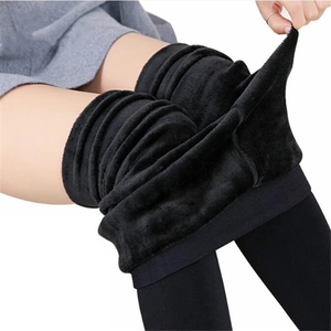 Leggings caldi da donna invernali <span class=keywords><strong>in</strong></span> <span class=keywords><strong>velluto</strong></span> tinta unita a vita alta Sexy 200g Leggings <span class=keywords><strong>in</strong></span> pile addensato - Product Image 2