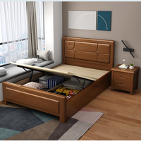 Ensemble de meubles de chambre à coucher en bois, lit double moderne, lit queen size