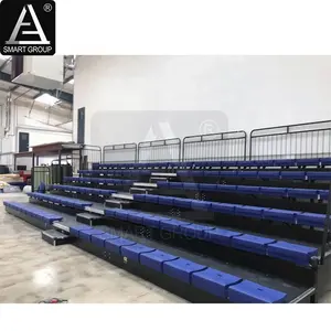 Salle de sport intérieure gradins Rétractables mobile télescopique tribune sans dossier siège d'intérieur-gradins