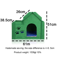 Maisonnette en feutre en forme de maison pour chat, abri intérieur douillet avec entrée confortable et coussin moelleux pour le repos des animaux de compagnie