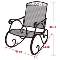 Meubles de jardin et de patio distincts chaise berçante d'extérieur boîte en carton industrielle en métal en fer forgé personnalisée confortable 100 pièces